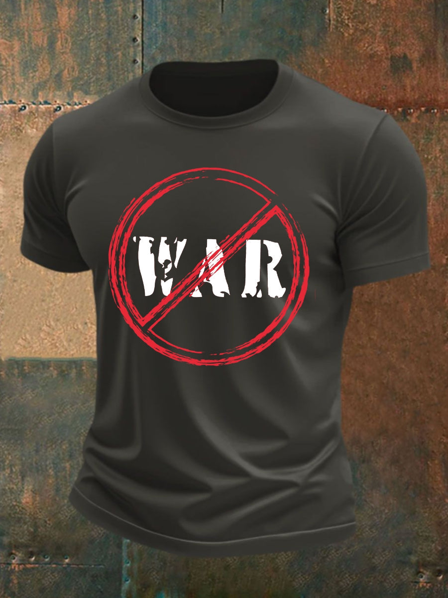 Men's No War cotton short-sleeved T-shirt