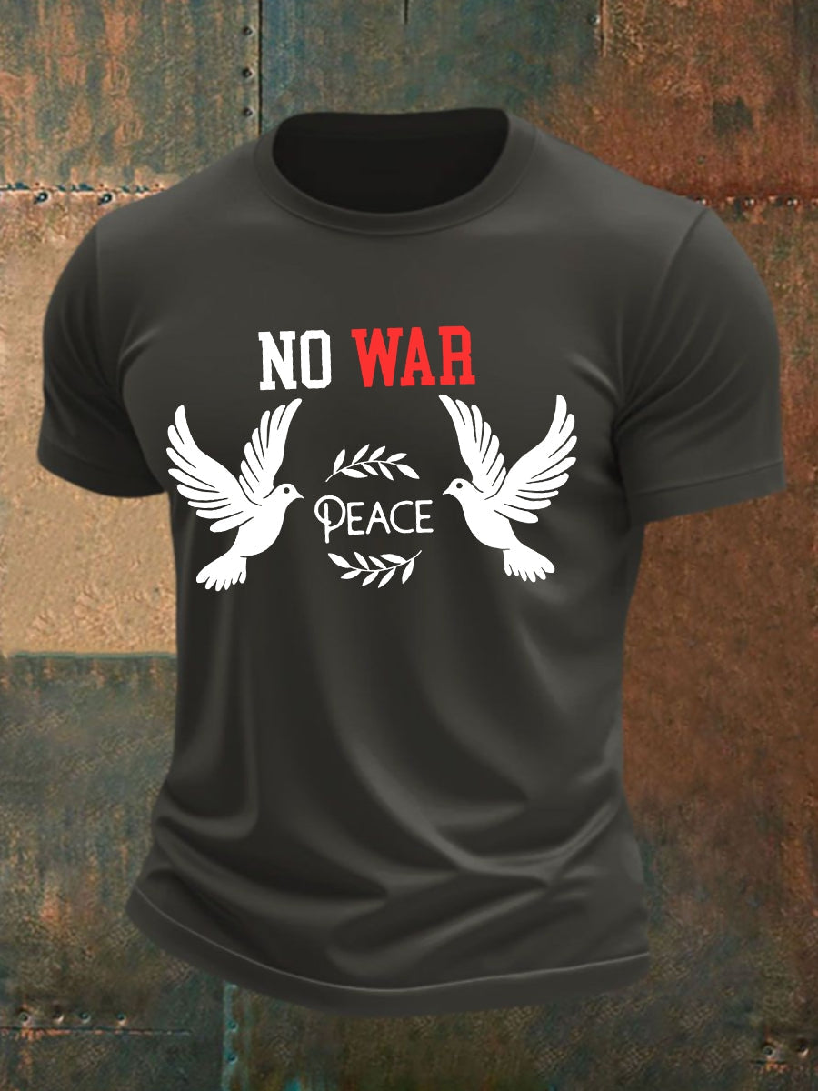 Men's No War cotton short-sleeved T-shirt