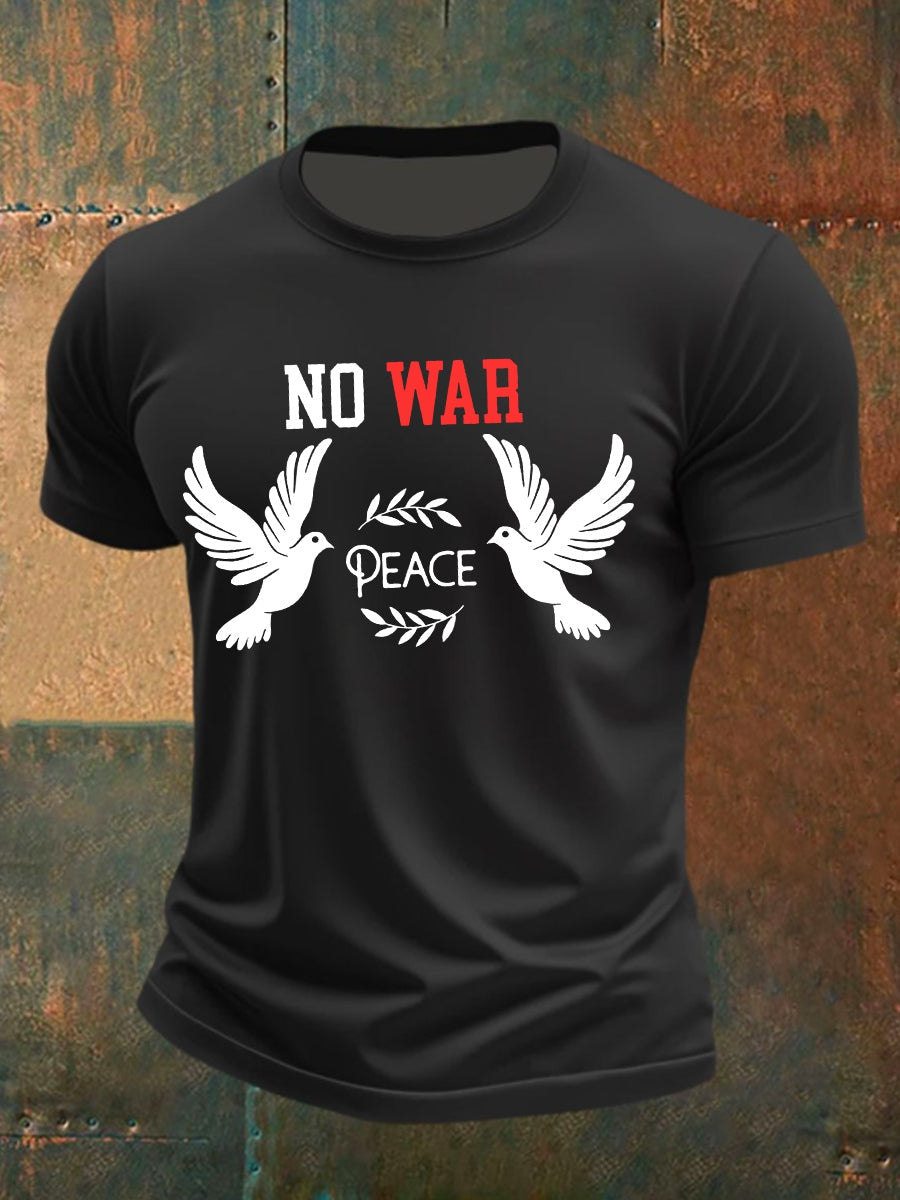 Men's No War cotton short-sleeved T-shirt