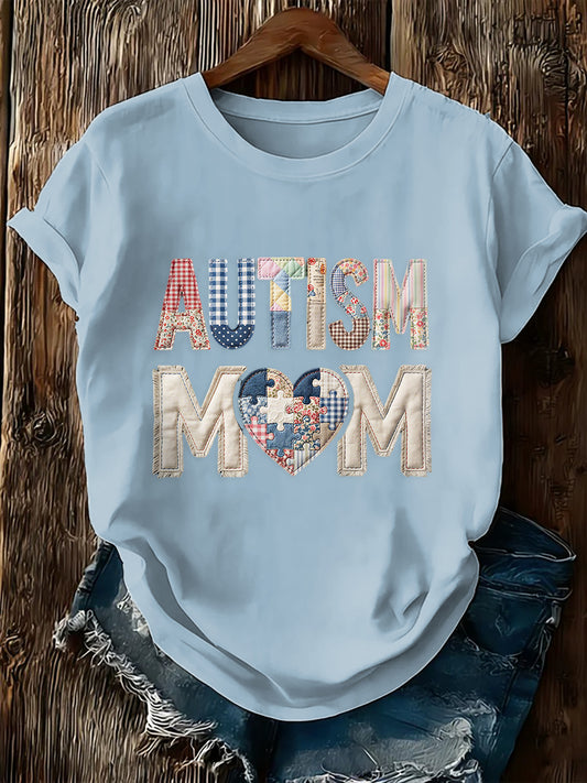 Women's Autism Awareness Print T-shirt