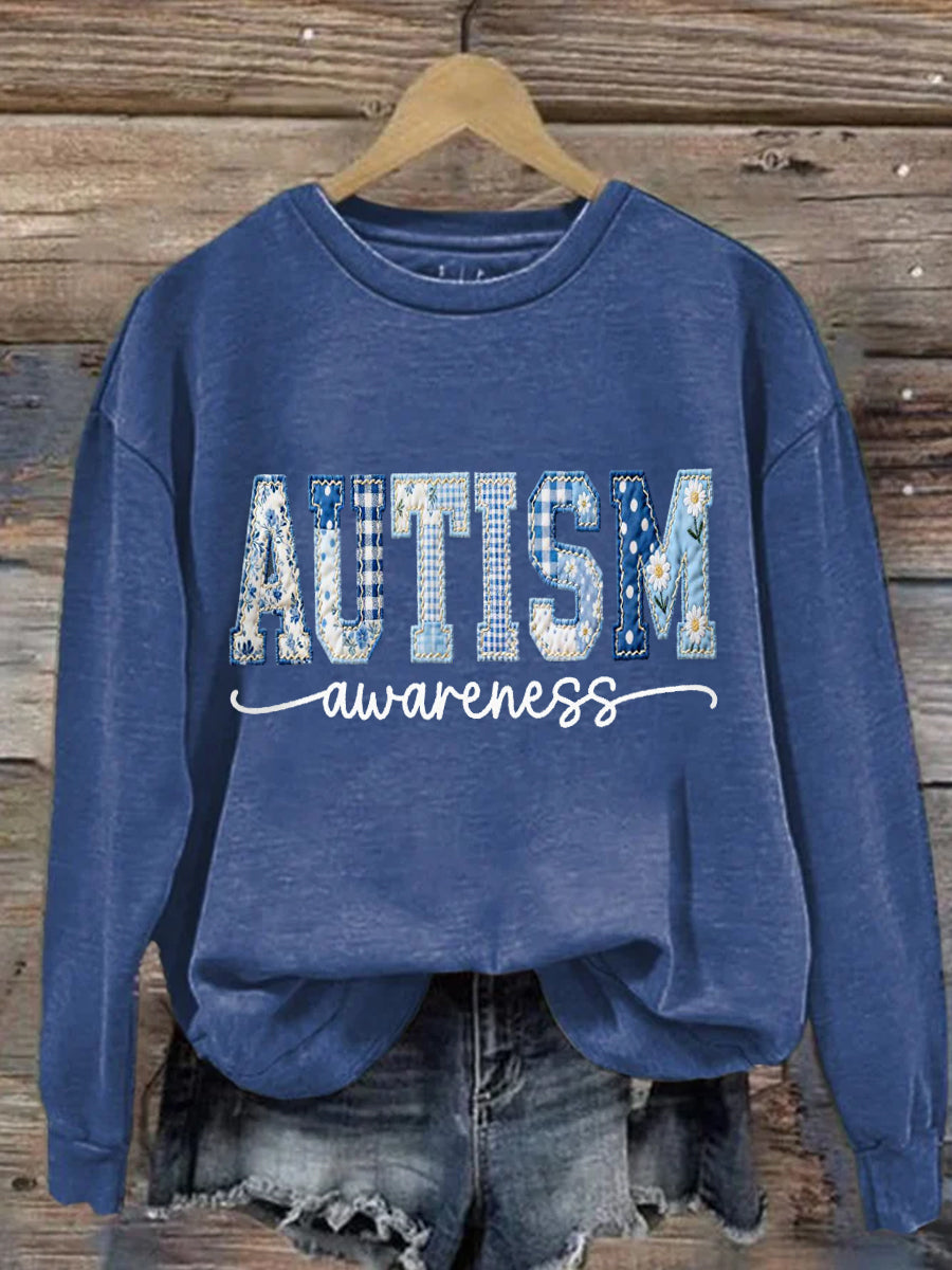 Women's Autism Awareness Print Sweatshirt