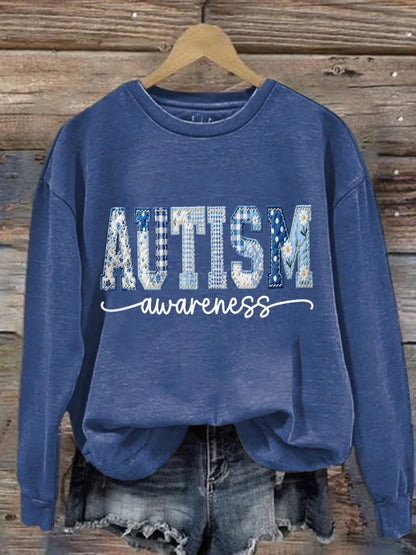 Women's Autism Awareness Print Sweatshirt