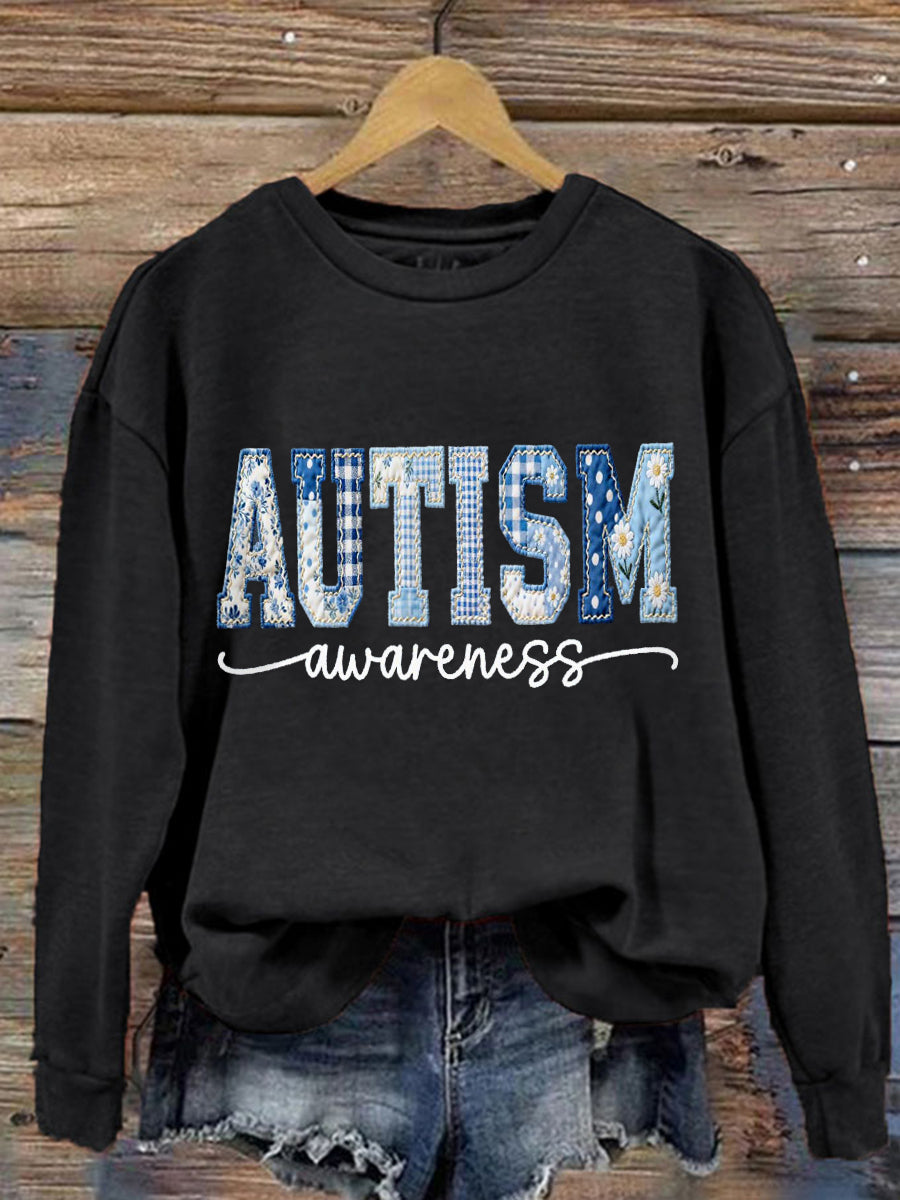 Women's Autism Awareness Print Sweatshirt