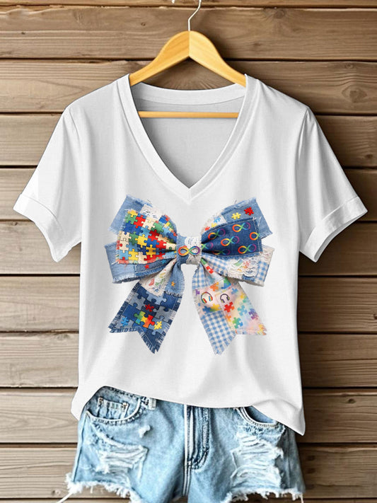 Women's Autism Awareness Print T-shirt