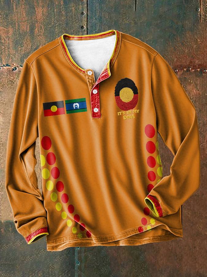 Men's AU Aboriginal Culture Printed Casual Tops
