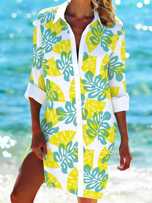 Women's Summer Breeze Pattern Printed Casual Long Shirt