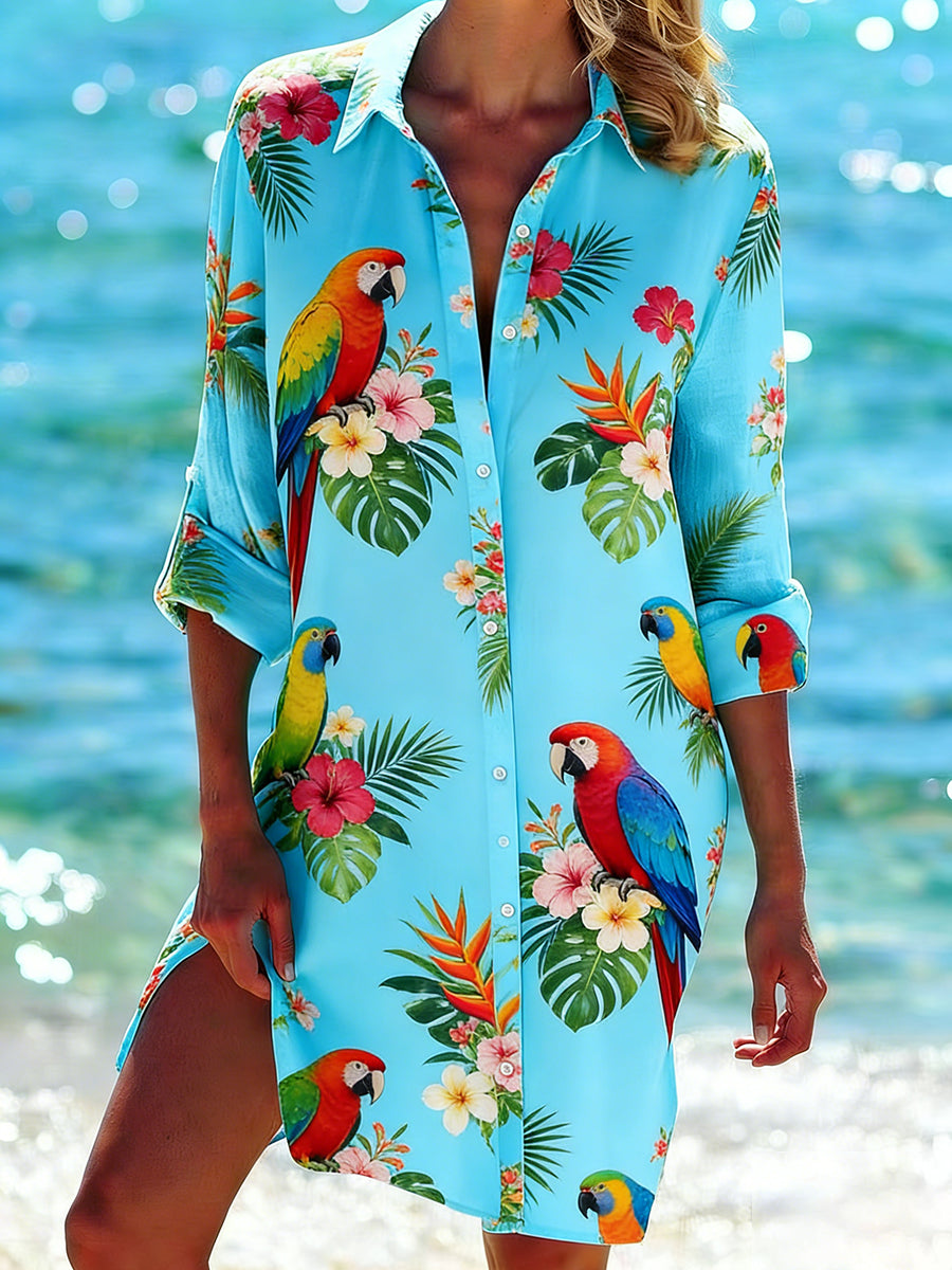Women's Vintage Australian Summer Vacation Print Casual Shirt