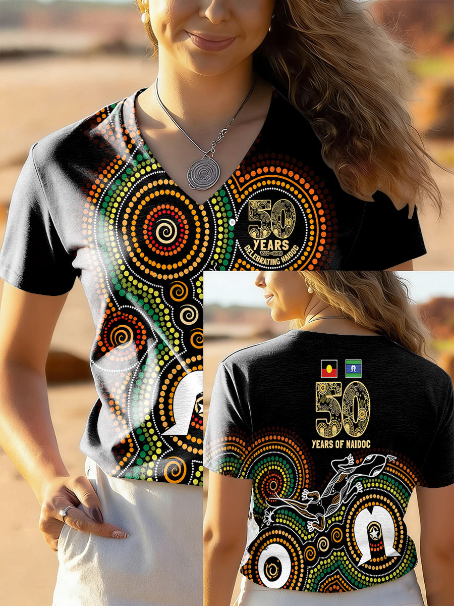 Women's AU Aboriginal Art NAIDOC Week Printed T-Shirt