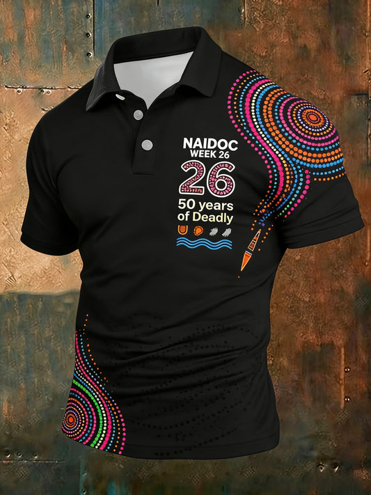 Men's  AU Aboriginal Culture Art NAIDOC Week Printed Casual Tops