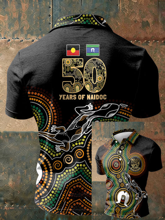 Men's  AU Aboriginal Culture Art NAIDOC Week Printed Casual Tops