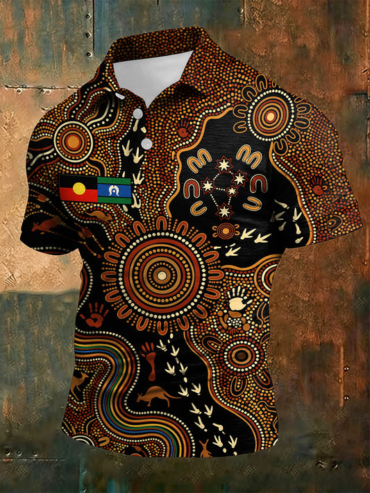 Men's  AU Aboriginal Culture Art NAIDOC Week Printed Casual Tops