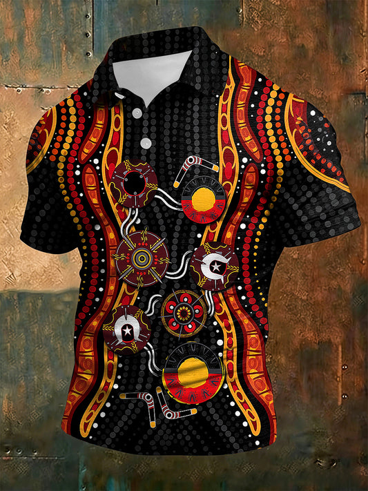 Men's  AU Aboriginal Culture Art NAIDOC Week Printed Casual Tops