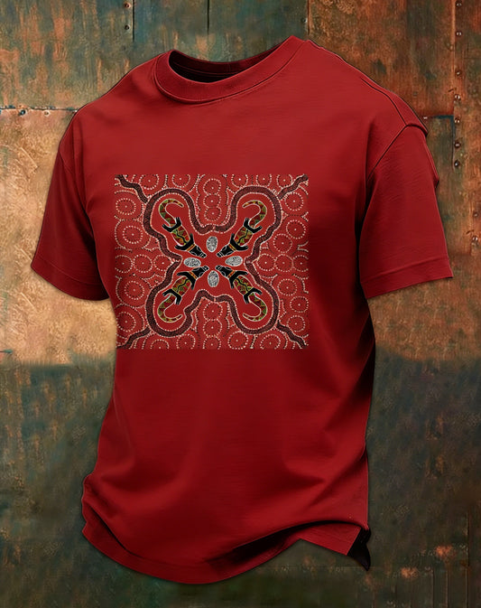 Men's  AU Aboriginal Culture Printed Short-Sleeve T-Shirt