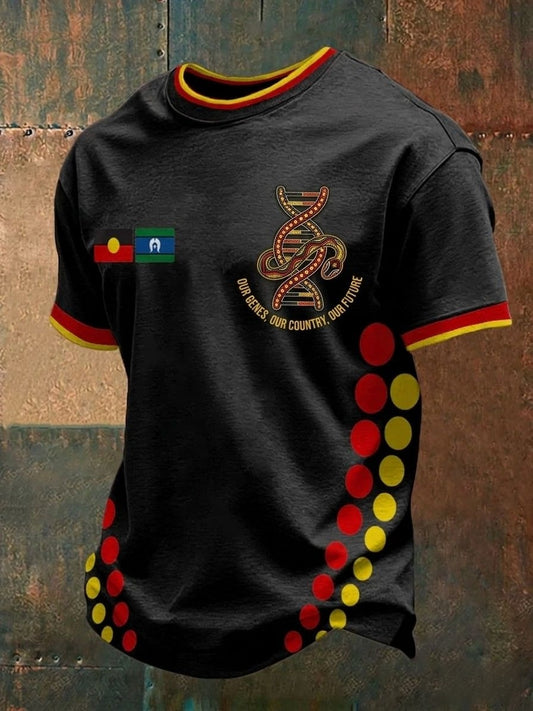 Men's  AU Aboriginal Culture Art NAIDOC Week Printed Casual Tops