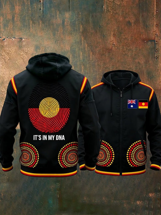 Men's  AU Aboriginal Culture Art NAIDOC Week Casual Sporty Stand Collar Jacket