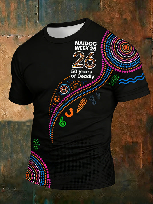 Men's AU Aboriginal Culture Printed Casual Tops