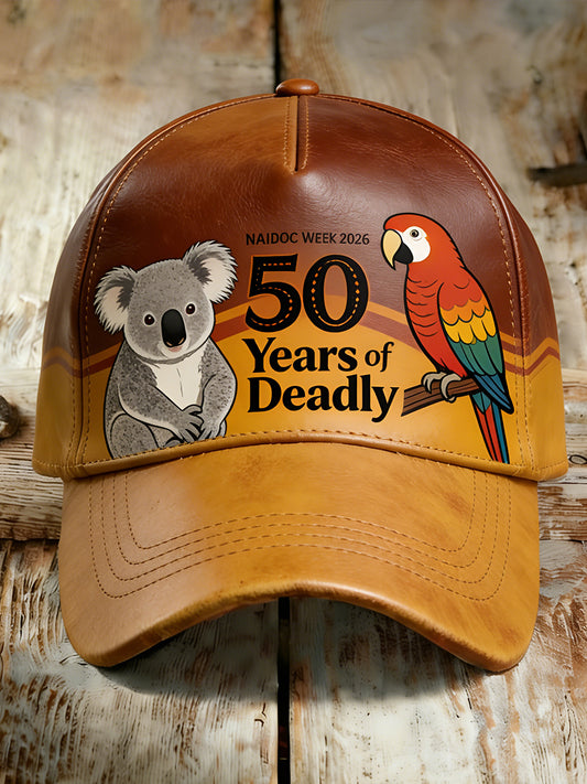 Retro Australian-Style Art Print Casual Hat