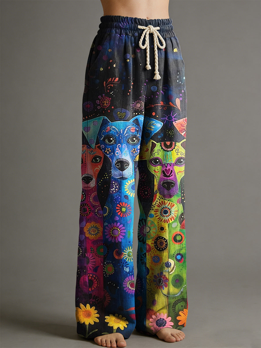 Women's Animal Art Print Trousers