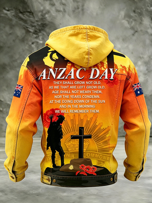 Retro Australian Art Print Casual Hoodie Jacket