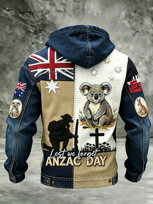 Retro Australian Art Print Casual Hoodie Jacket