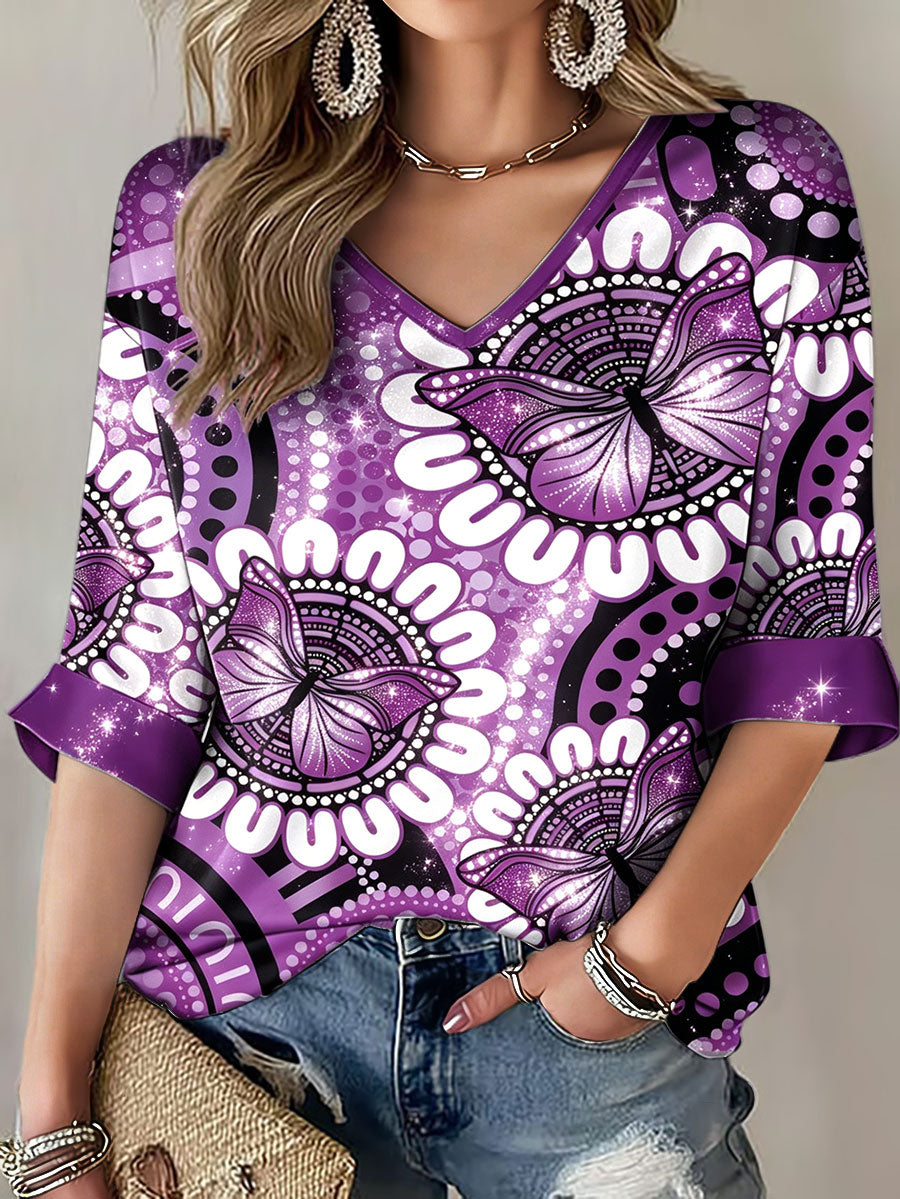 Women's Naidoc Week Aboriginal Spirit Art Printed T-shirt