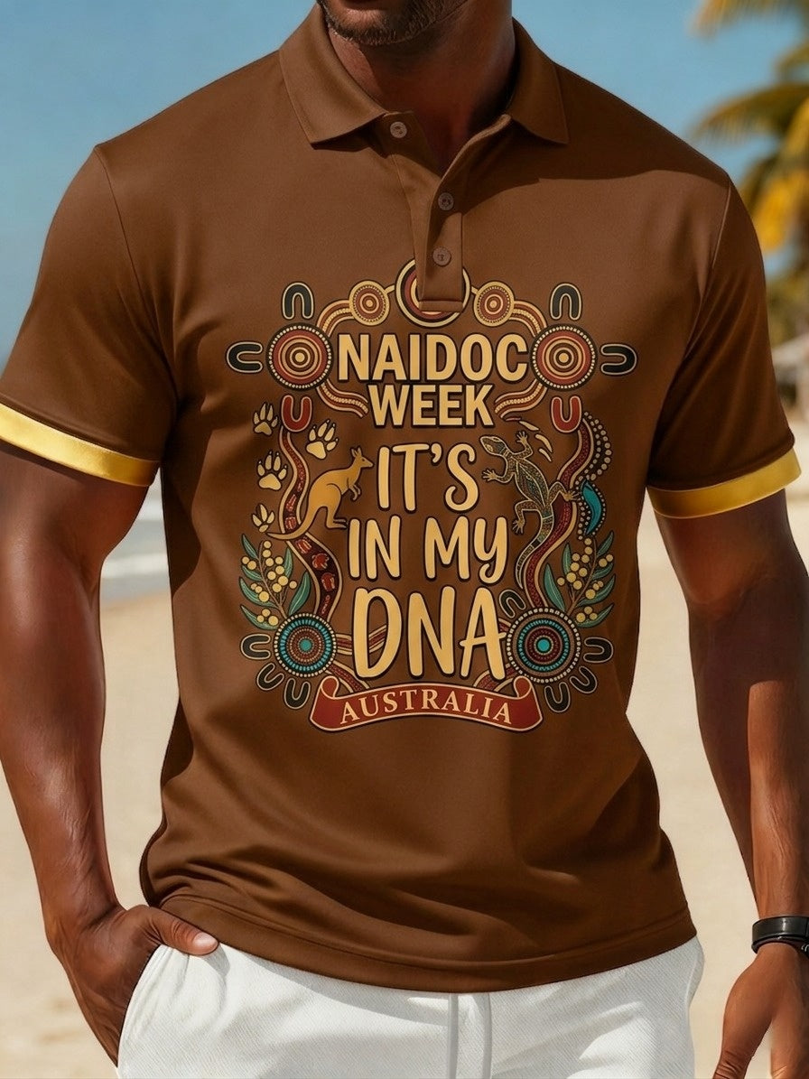 Men's AU Aboriginal Culture IT'S IN MY DNA  Short-Sleeve Polo Shirt