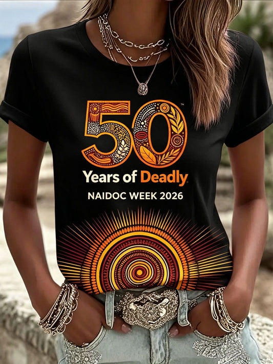 Women's AU Aboriginal Art NAIDOC Week Printed T-Shirt