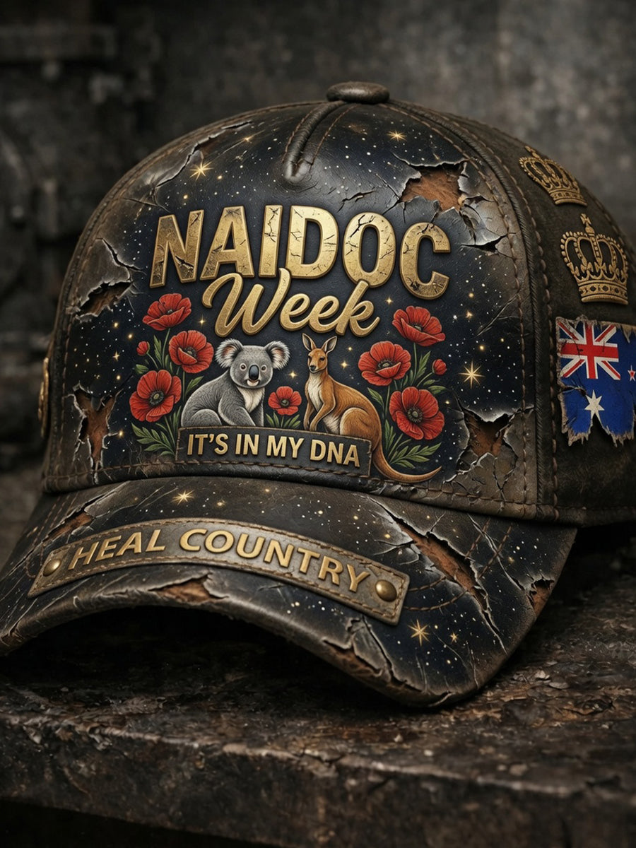 Unisex Retro Australian Commemorative Print Casual Cap