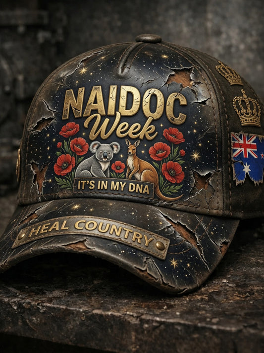Unisex Retro Australian Commemorative Print Casual Cap