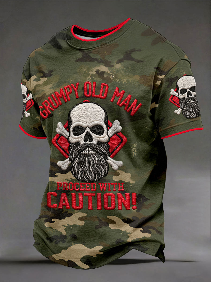 Men's 'grumpy old man approach with caution' T-shirts