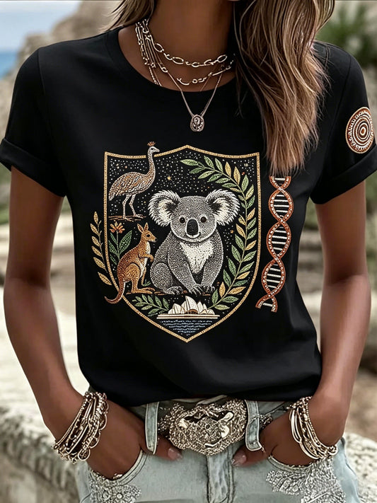 Women's AU Aboriginal Art NAIDOC Week Printed T-Shirt