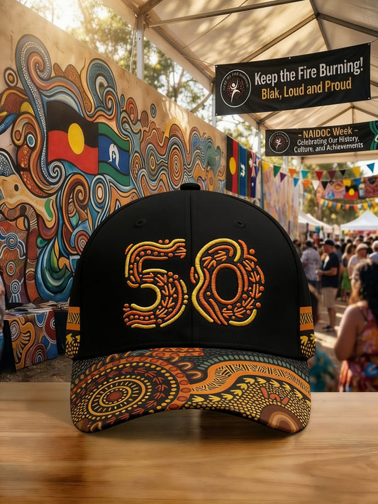 Unisex Vintage  AU Aboriginal Art NAIDOC Week Printed Washed Hat
