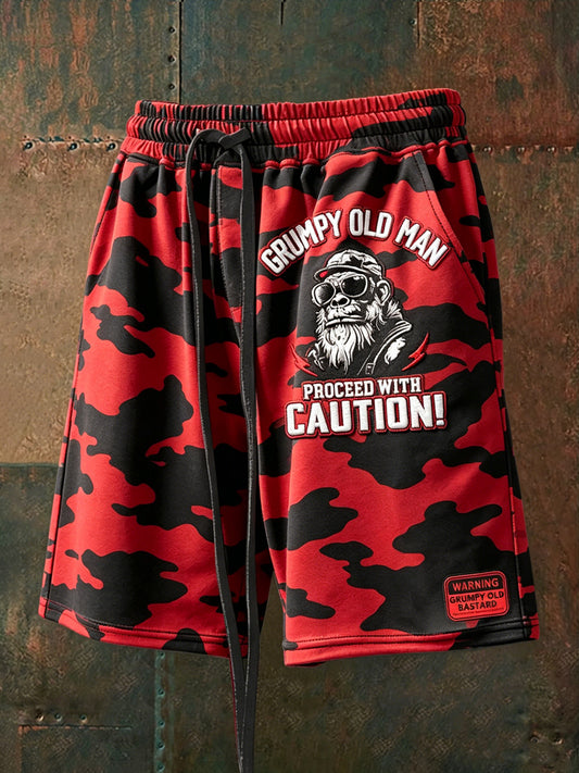 Men's Old Fuckers Club Print Casual shorts