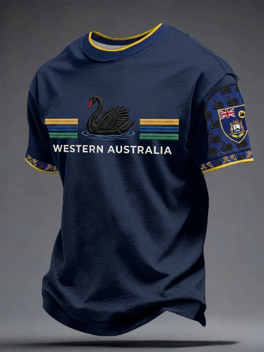 Men's Western Australia Day Printed Short Sleeve T-shirt