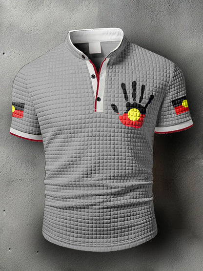 Men's Australian Aboriginal Flag Printed Casual Tops