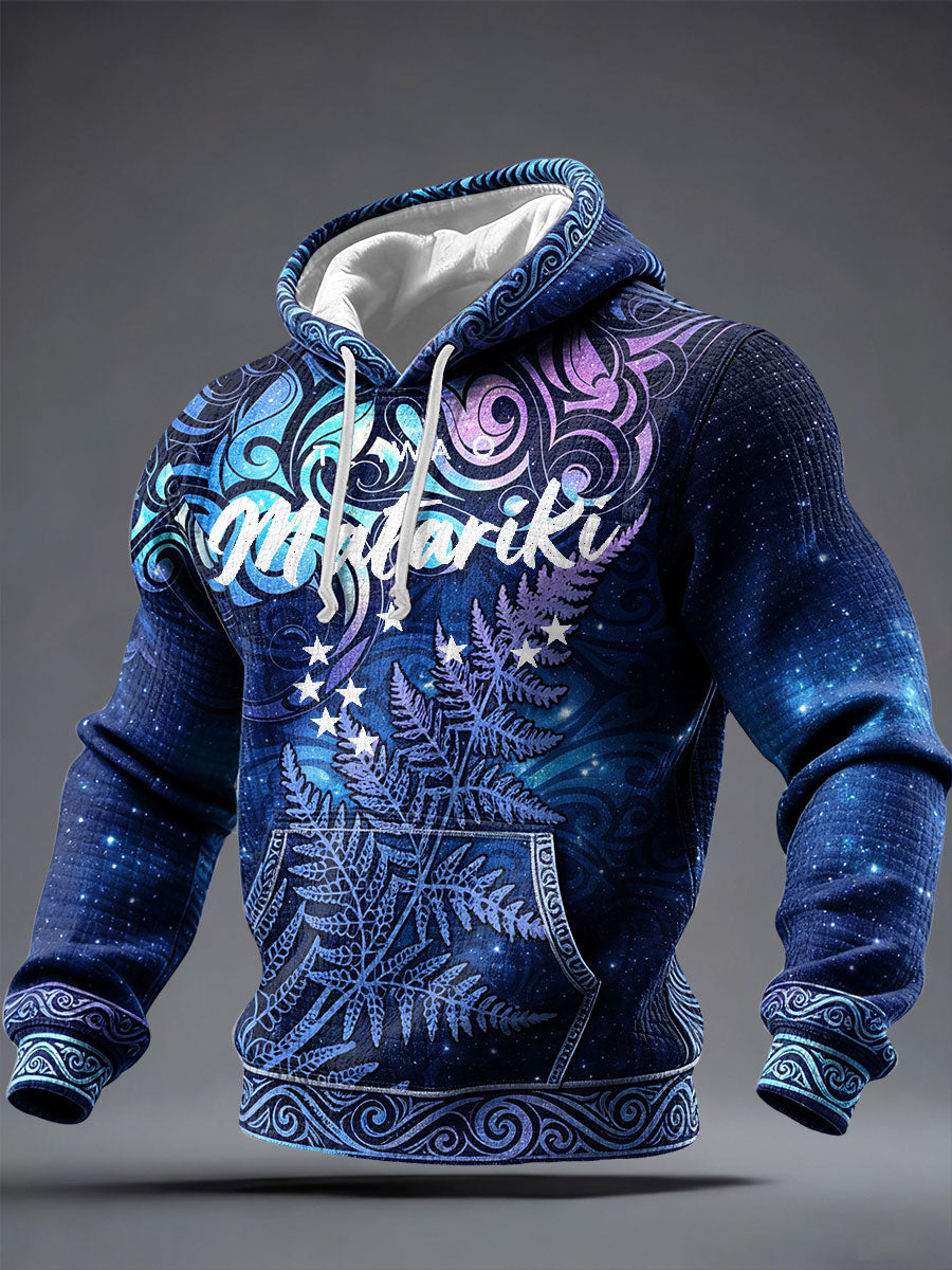 Men's Maori Art Matariki Printed Hoodie