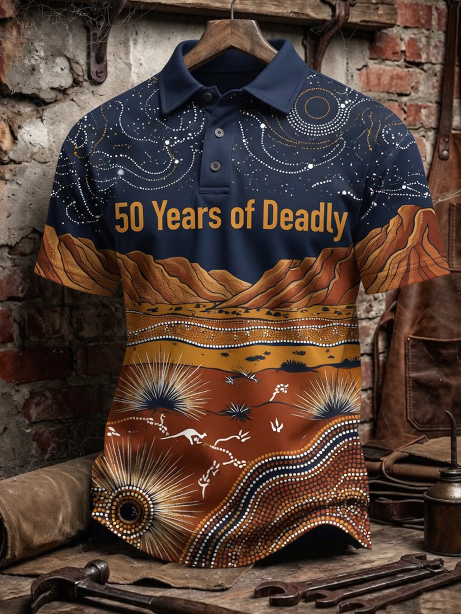 Retro Australian NAIDOC Week Art Print Casual Polo Shirt