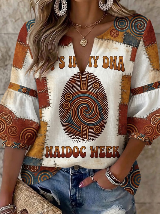 Women's Vintage Australian Art Print Casual Top