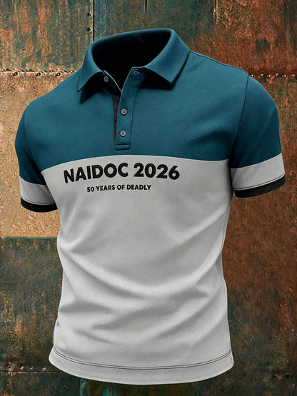 Men's AU Aboriginal Culture 50 Years of Deadly NAIDOC WEEK Printed Casual Tops