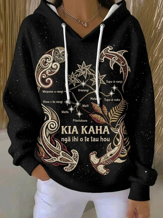 Women's Maori Art Matariki Printed Hoodie