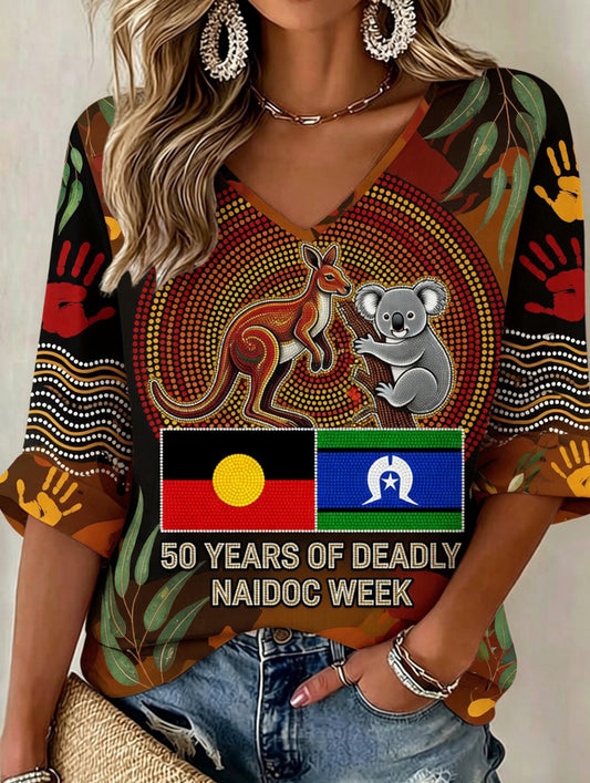 Retro Australian Art Print Casual T-shirt