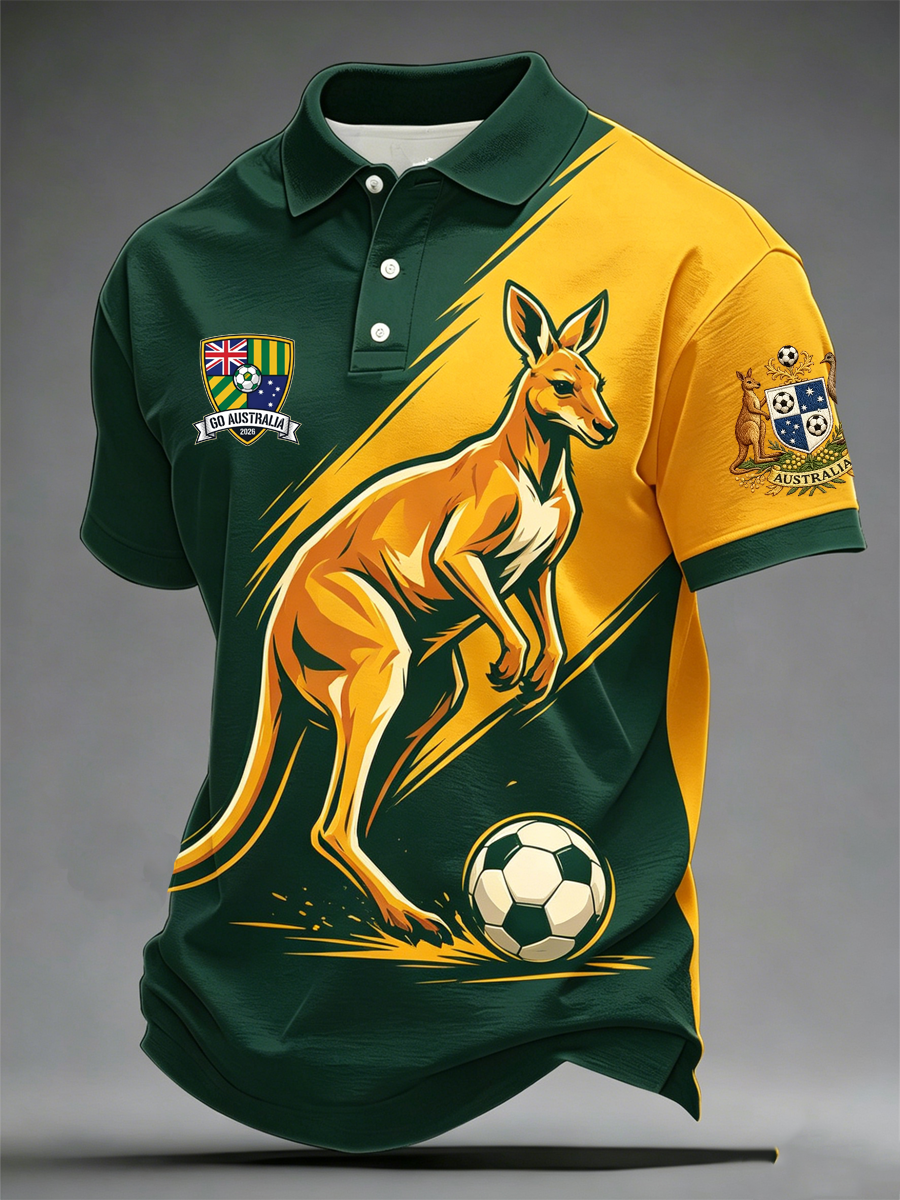 Men's Australian Football lover Print polo shirt