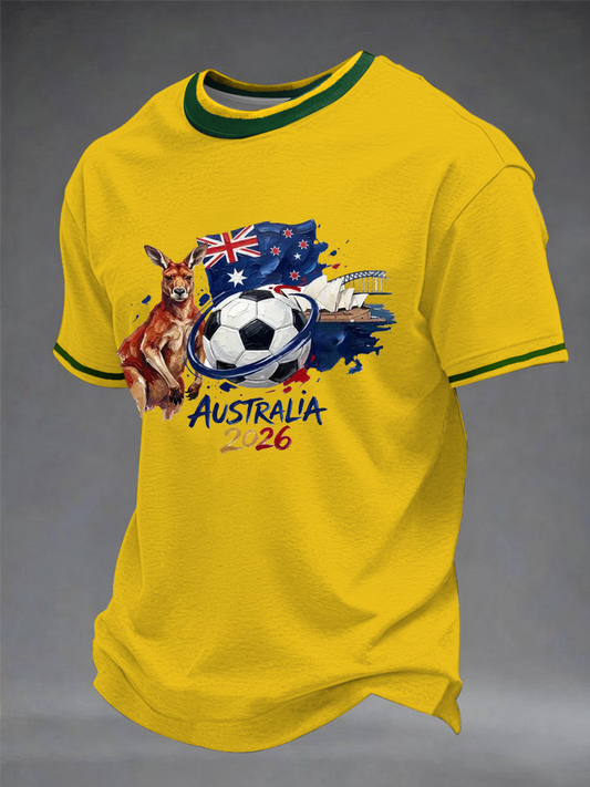 Men's Australian Football lover Print short sleeves t-shirt