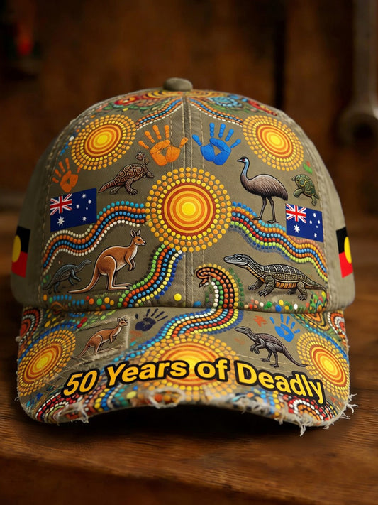 Unisex Retro Australian NAIDOC Week Art Print Casual Baseball Cap