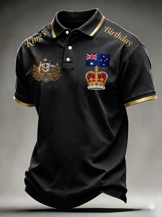 Men's Retro Australian Flag Art Print Short Sleeve Top