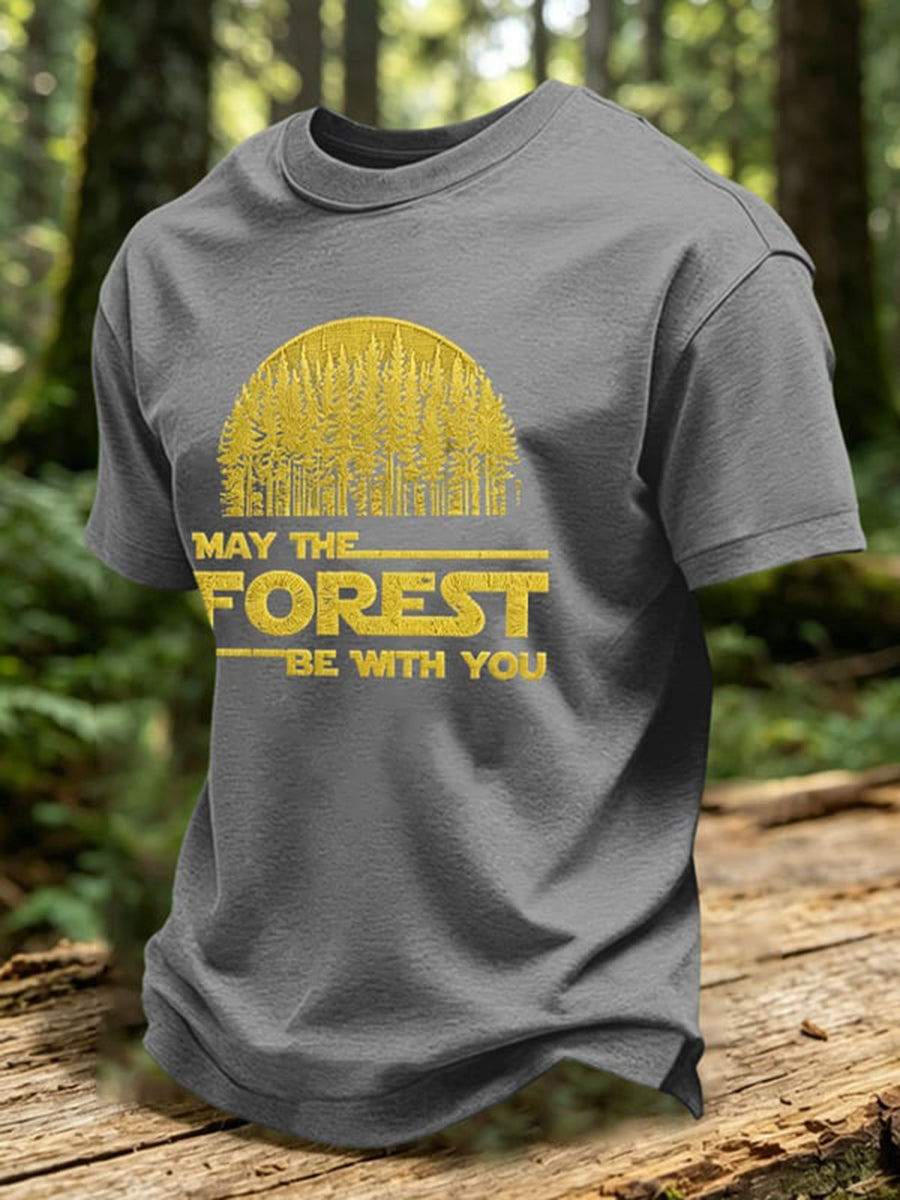 Men's May The Forest Be With You Print T-Shirt