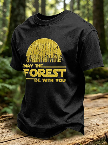 Men's May The Forest Be With You Print T-Shirt