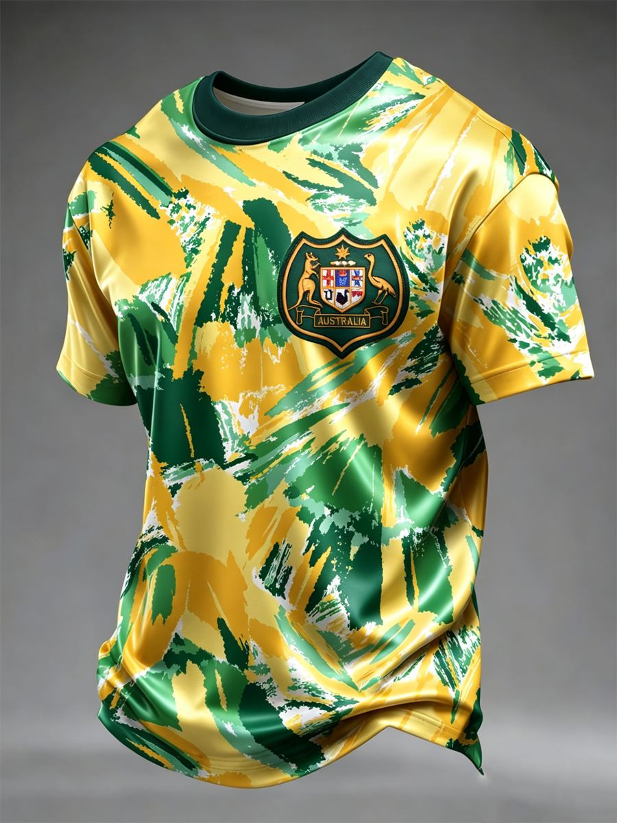 Men's  Australian Football lover Print short sleeves t-shirt