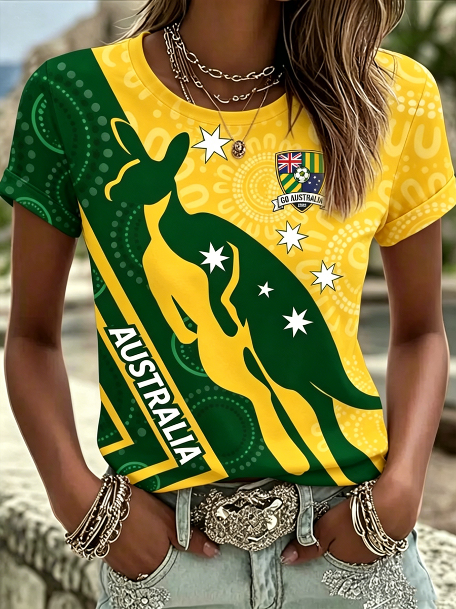 Women's  Australian Football lover Print short-sleeved T-shirt