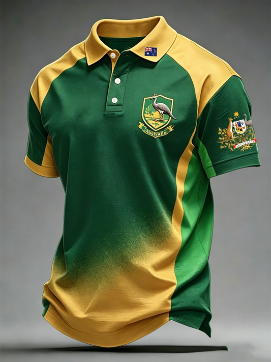 Men's  Australian Football lover Print polo shirt